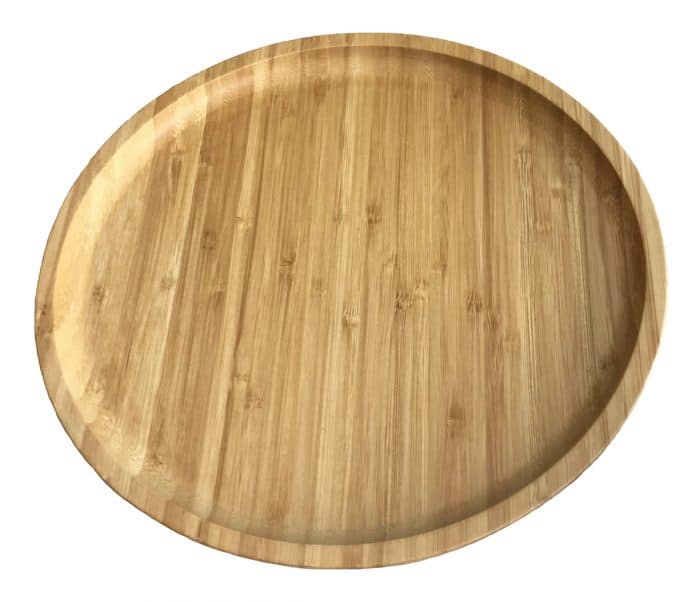 Bamboo Round Serving Tray, 30cm Large Round Platter