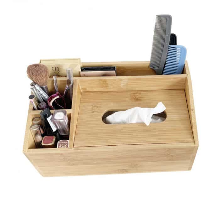 Multi-Function Tissue Box, Compartment Desk Organiser