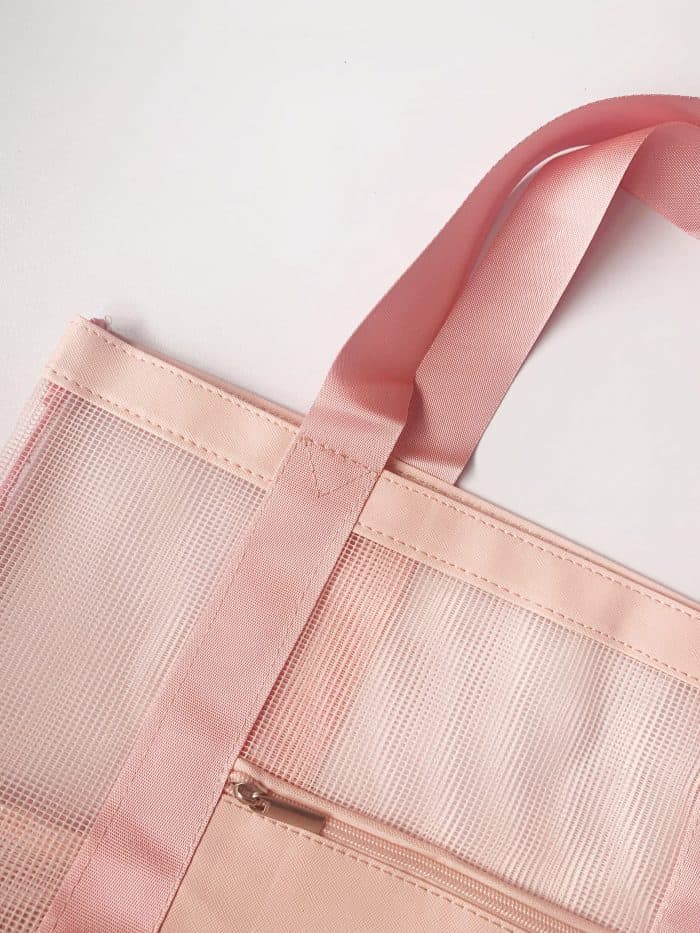 pink beach bag tote bag with zip