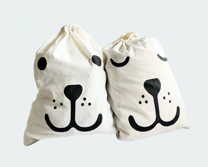Pack of 2 Large Laundry Bags with String Ziplock (60 x 45cm), Dual Washable Heavy Duty Drawstring Cotton Bags