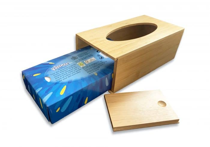 Wooden Tissue Box Holder Wipe Dispenser (New Model: Side Open)