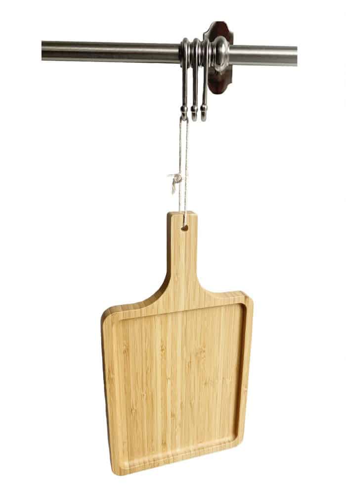 Bamboo Wooden Serving Board for Cheese Platters Tapas Dishes – Food Serving Tray with Handle