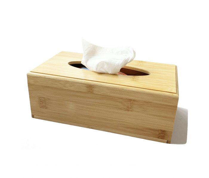 Natural Bamboo Wooden Tissue Box Holder Wipe Dispenser