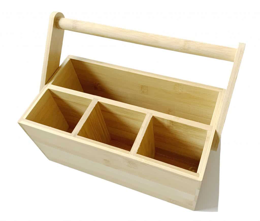 Natural Bamboo Wooden Utensil Holder Kitchen Caddy Organiser Ecowonder