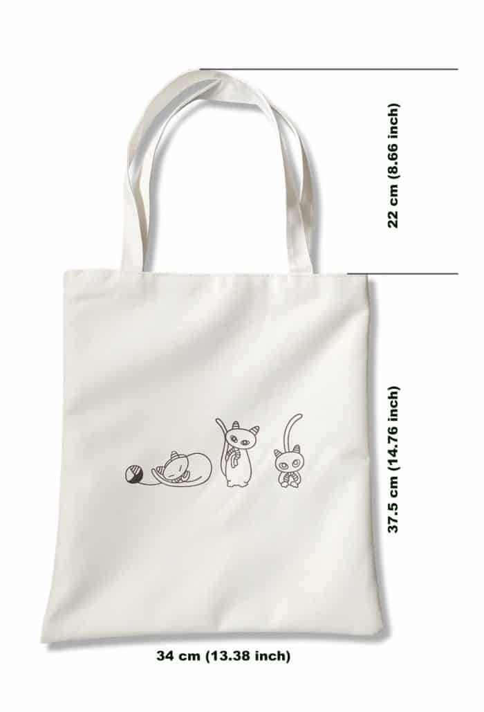 cat canvas bag size