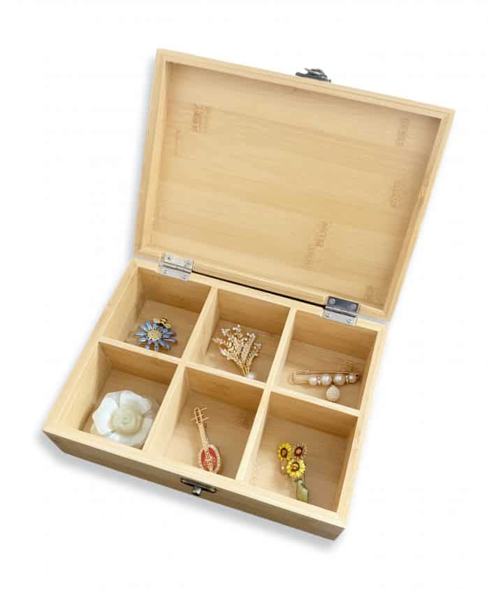 Wooden Storage Box With Lid – Wood Tea Box Organiser
