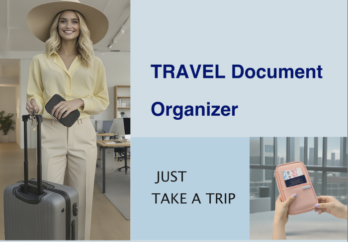 Passport Wallet Trip Organiser Bag Family Travel Pouch Document Holder Card Holder