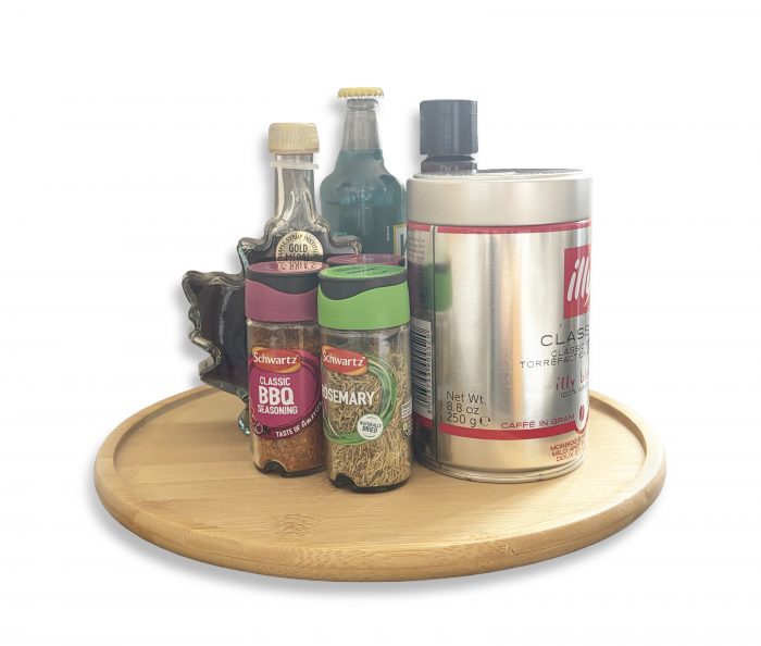 Wooden Turntable Tray – 30cm Large Lazy Susan Rotating Serving Platter
