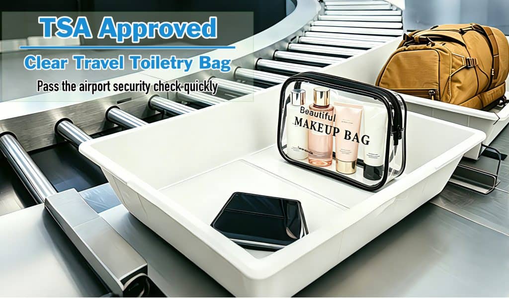 TSA approved clear travel toiletry bag pass airport security check